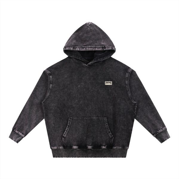 Snow Wash Hand-Frayed Heavyweight  Hoodie