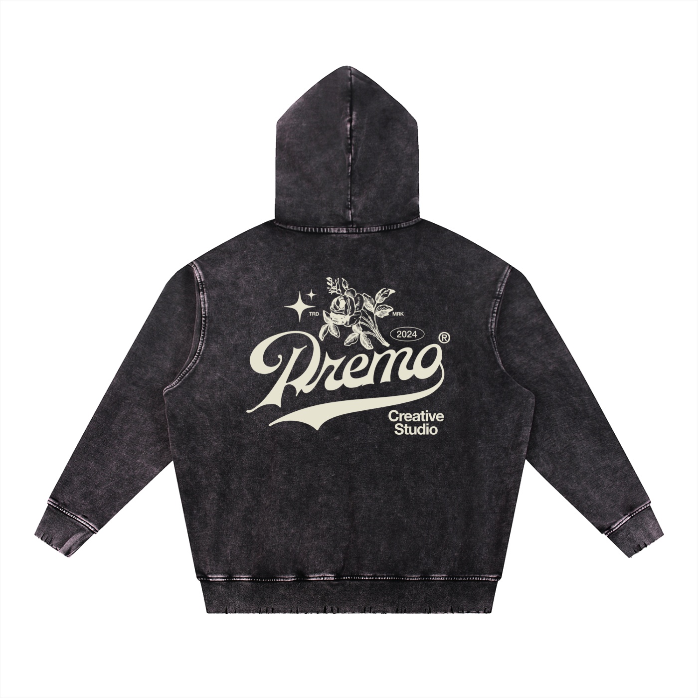 Snow Wash Hand-Frayed Heavyweight Hoodie - Image 2