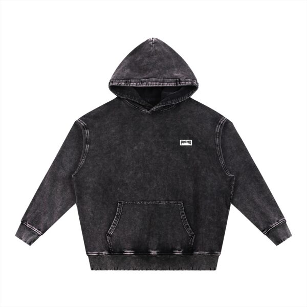 Snow Wash Hand-Frayed Heavyweight  Hoodie