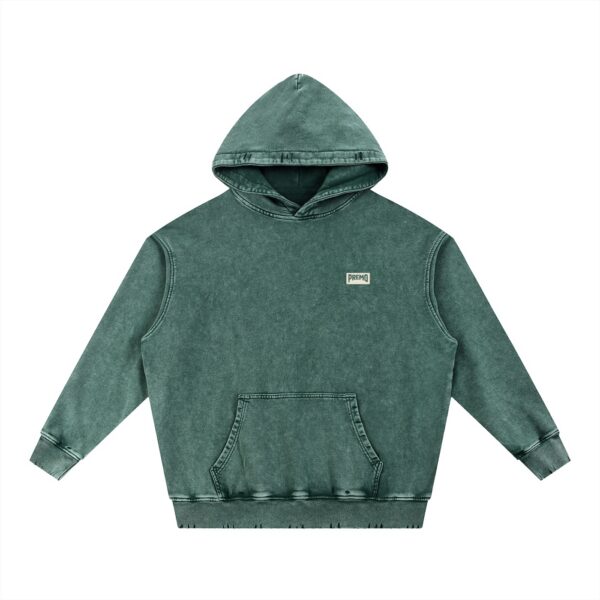 Snow Wash Hand-Frayed Heavyweight  Hoodie