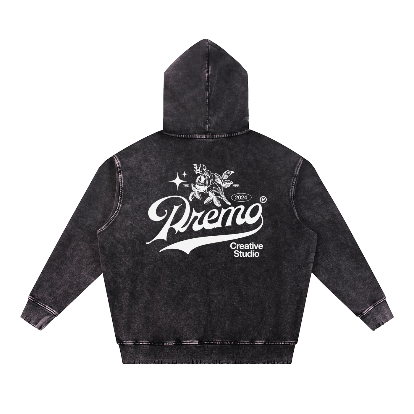 Snow Wash Hand-Frayed Heavyweight Hoodie - Image 2