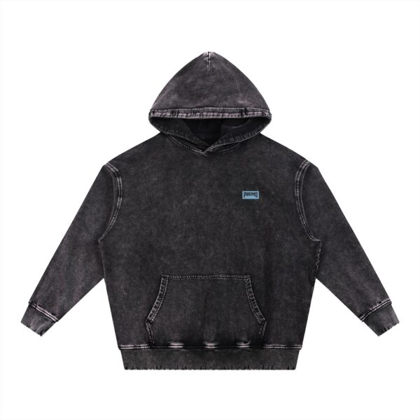 Snow Wash Hand-Frayed Heavyweight  Hoodie