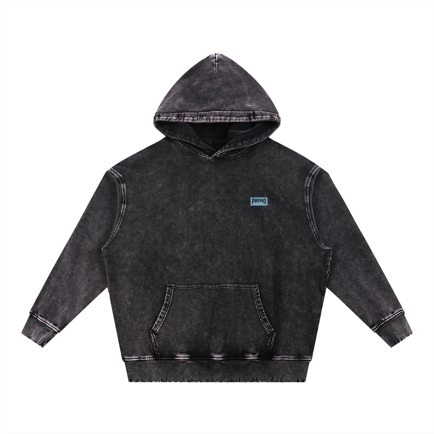 Snow Wash Hand-Frayed Heavyweight Hoodie