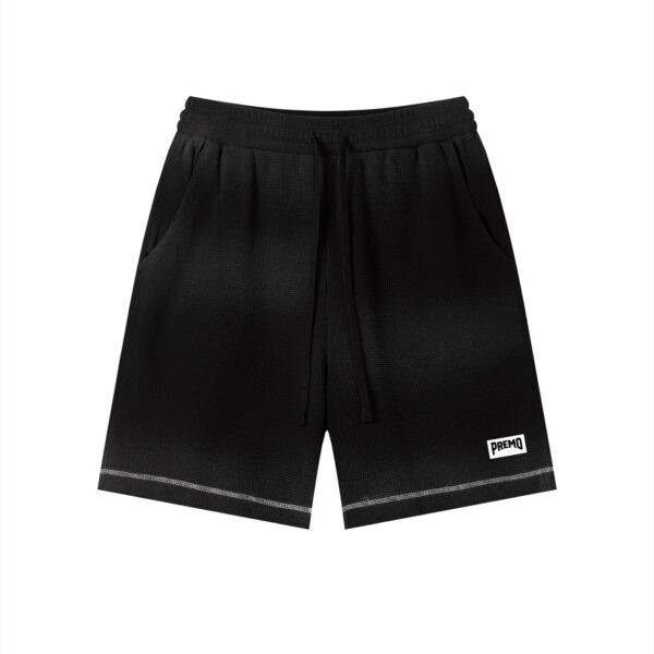 Premo Dark Sunfade Waffle Raw Hem Shorts