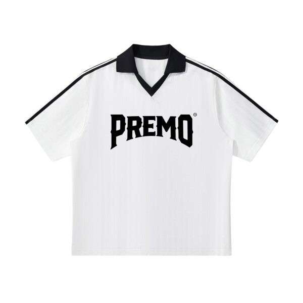 Premo Striped White Soccer Jersey