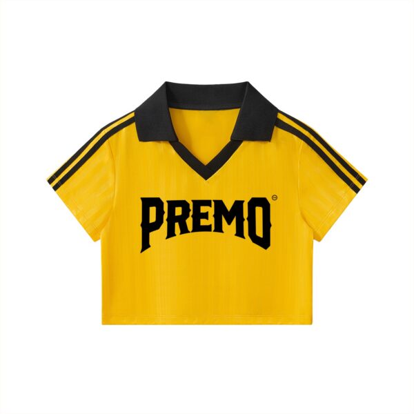 Premo Striped Yellow Cropped Soccer Jersey