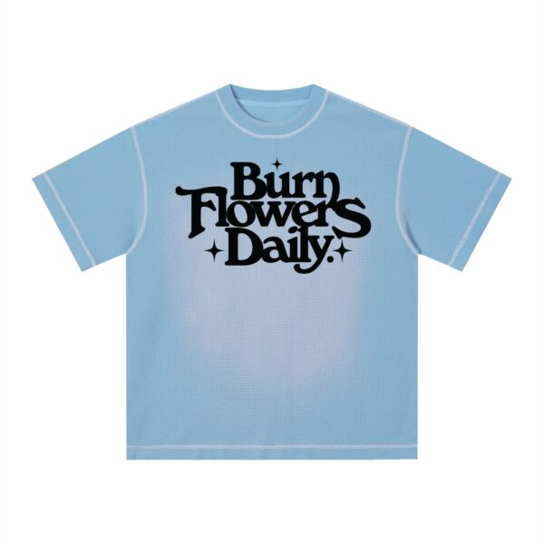 Burn Flowers Daily Light Sunfade Waffle Boxy T-Shirt