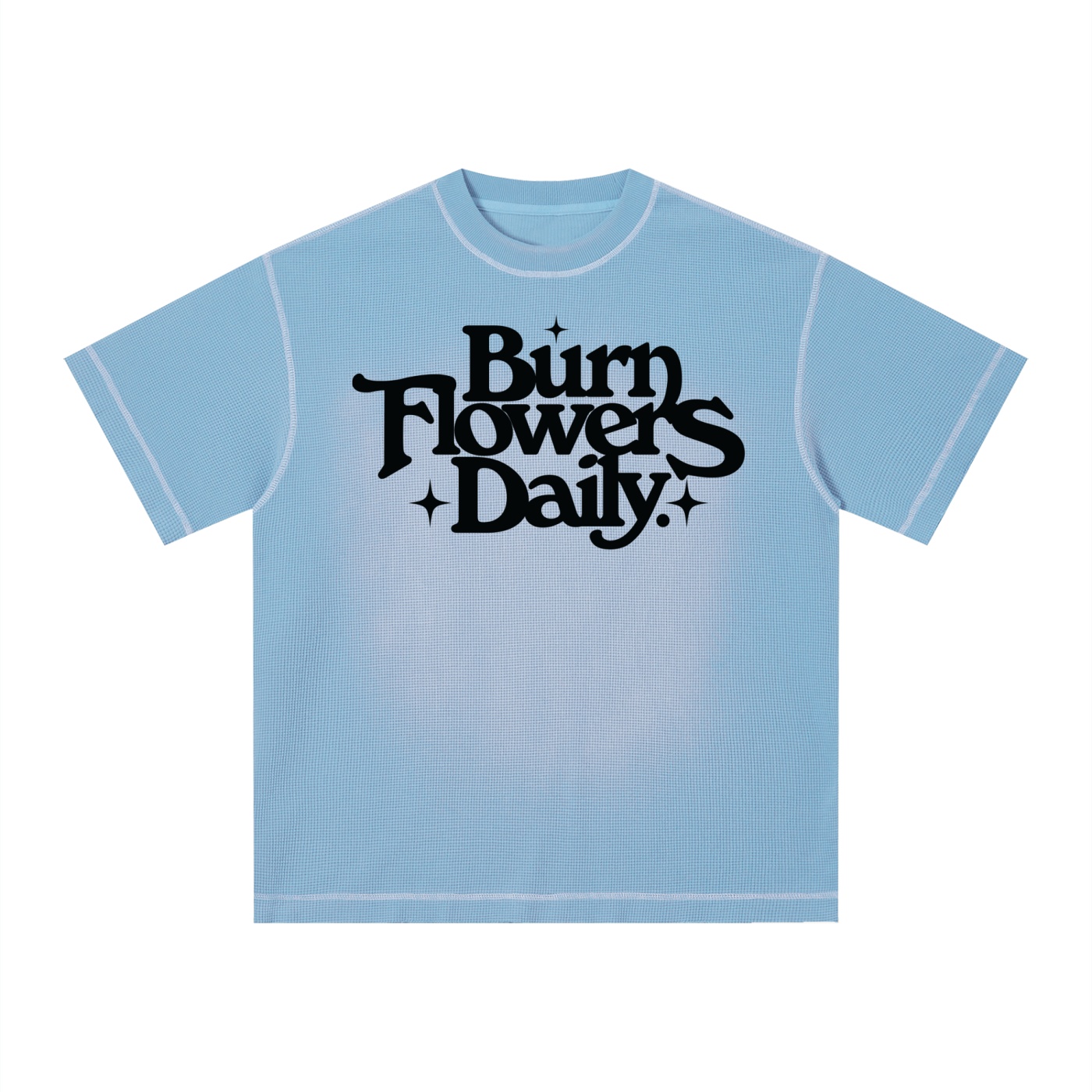 Burn Flowers Daily Light Sunfade Waffle Boxy T-Shirt