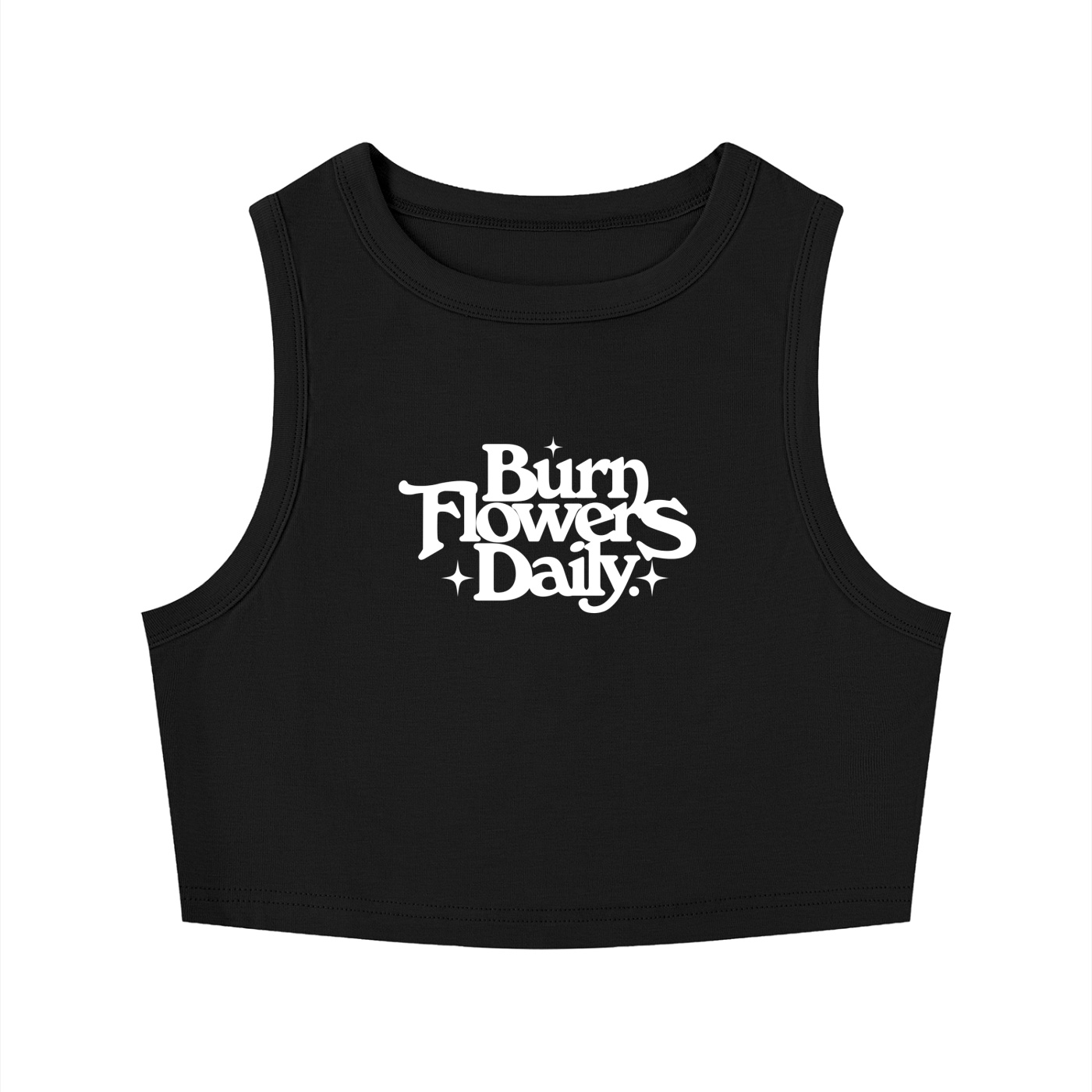 Burn Flowers Daily Dark Crop Tank Top
