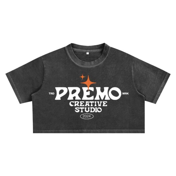PCS Black Snow Washed Crop Top