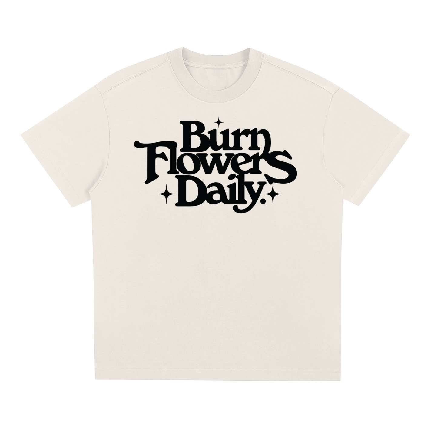 cream “Burn Flowers Daily” T-shirt