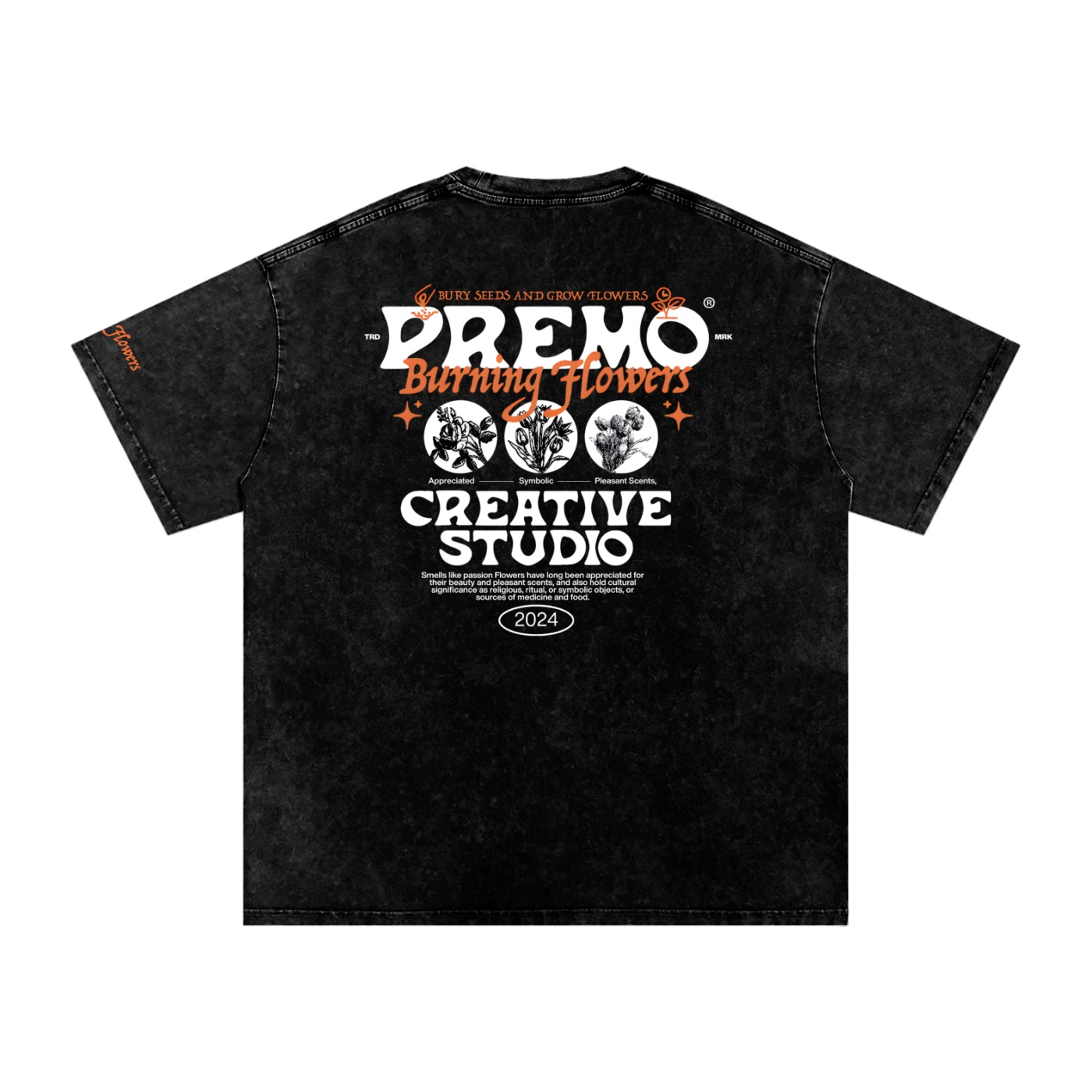 PCS Black Snow Washed Oversized Cotton T-Shirt - Image 2