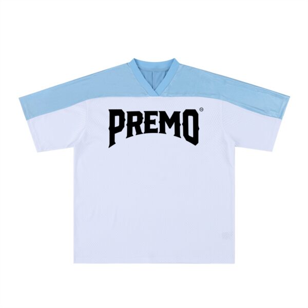 Premo White Mesh V-Neck Soccer Jersey