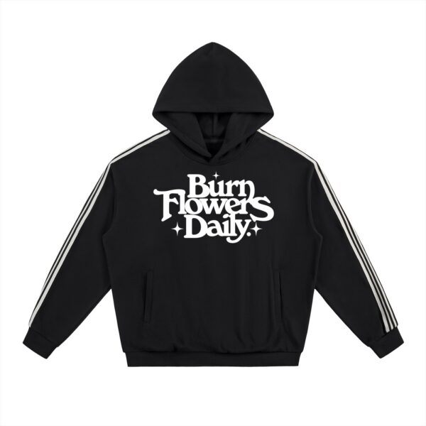 Burn Flowers Daily Side Stripe Dark Hoodie